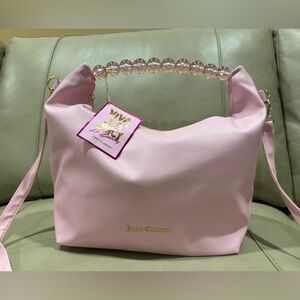 Juicy Couture Pink Promo Shoulder Bag with Unique Transparent Acrylic Beads NEW